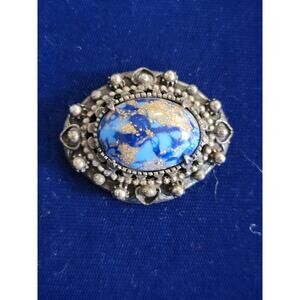 Vintage signed Florenza silver toned brooch with Magnetic pin back